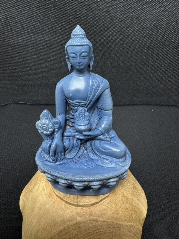 Statut Bouddha bleu en résine